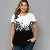 Summer Round Neck Floral Graphic 3D Print Top Fashionable Casual Short Sleeved Plus Size Women's T-shirts