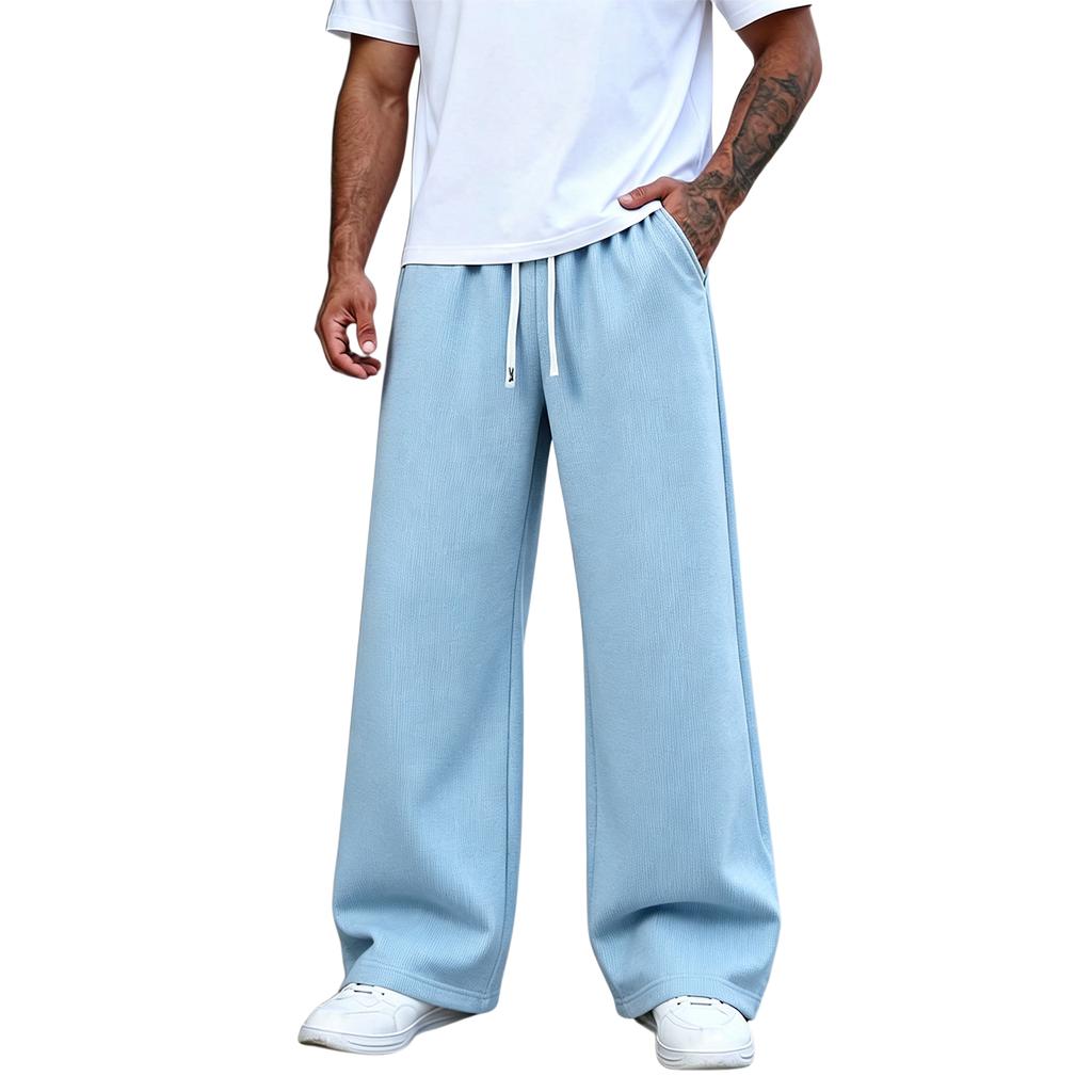 Pantalon de survêtement décontracté à jambe droite de couleur pour homme