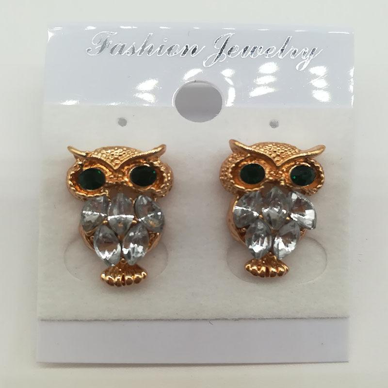 Korean version of big-name jewelry earrings popular horse eye crystal stud earrings personalized owl crystal earrings earrings women