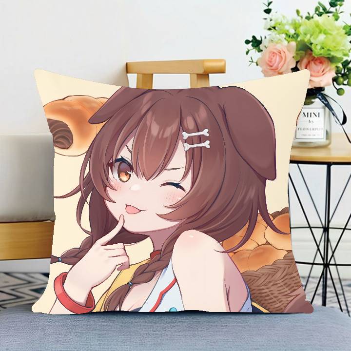 I-INUGAMI KORONE Tecknad Animation Personlig Bild Text Hem Dekorativa Kuddar Hushållsgåvor 45x45cm