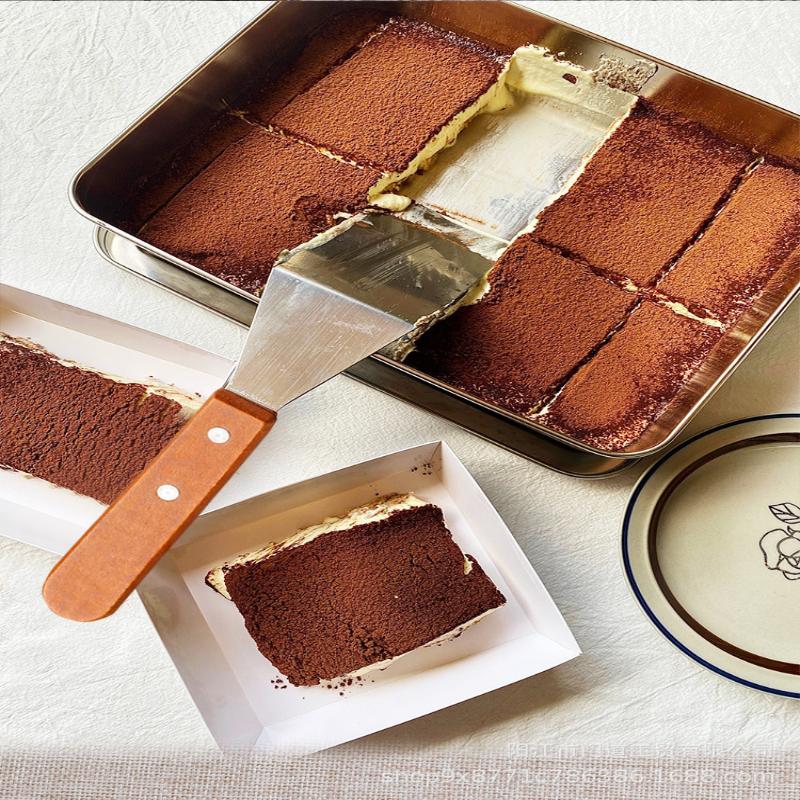 Non-Slip Stainless Steel Long Cake Mold BakingTray Anti-Scratch Rectangular Tiramisu Cake Base DlY Kitchen Cooking Tool.
