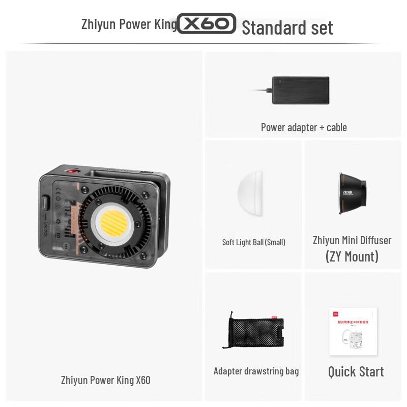 Zhiyun X60 60W Portable LED Photography Light