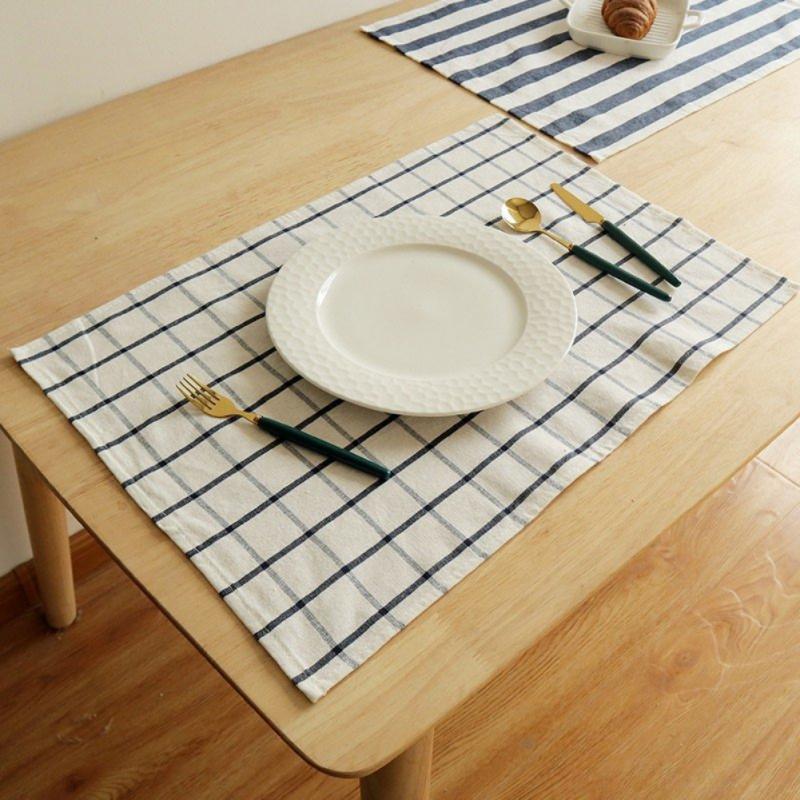 40x60cm Table Napkins Dinner Mat Classic Mediterranean Style Cotton Napkin Wedding Dessert Tea Towel Kitchen Dishcloth Placemats