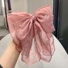 Girl Hairpin Double Layer Bowknot Imitation Pearls Decor Hair Clip Strong Grip Back Head Hair Pin Hair Styling Tool