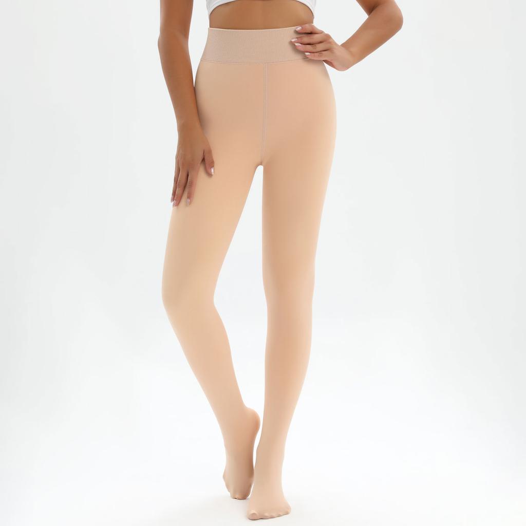 Nessaj Winter Women Leggings High Elasticity Plus Size Tights Plus Velvet Leggings With Socks 320g