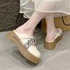 Fashion Casual Woman Shoe Clogs Platform Pearl Decorateion Slip-on Round Toe New Creepers Beading Slip On Summer Mary Janes Slipper