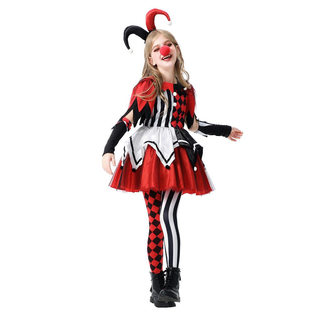 It Clown Themed Childrens Costume Dress With Polyester Fabric For Halloween Party And Festival
