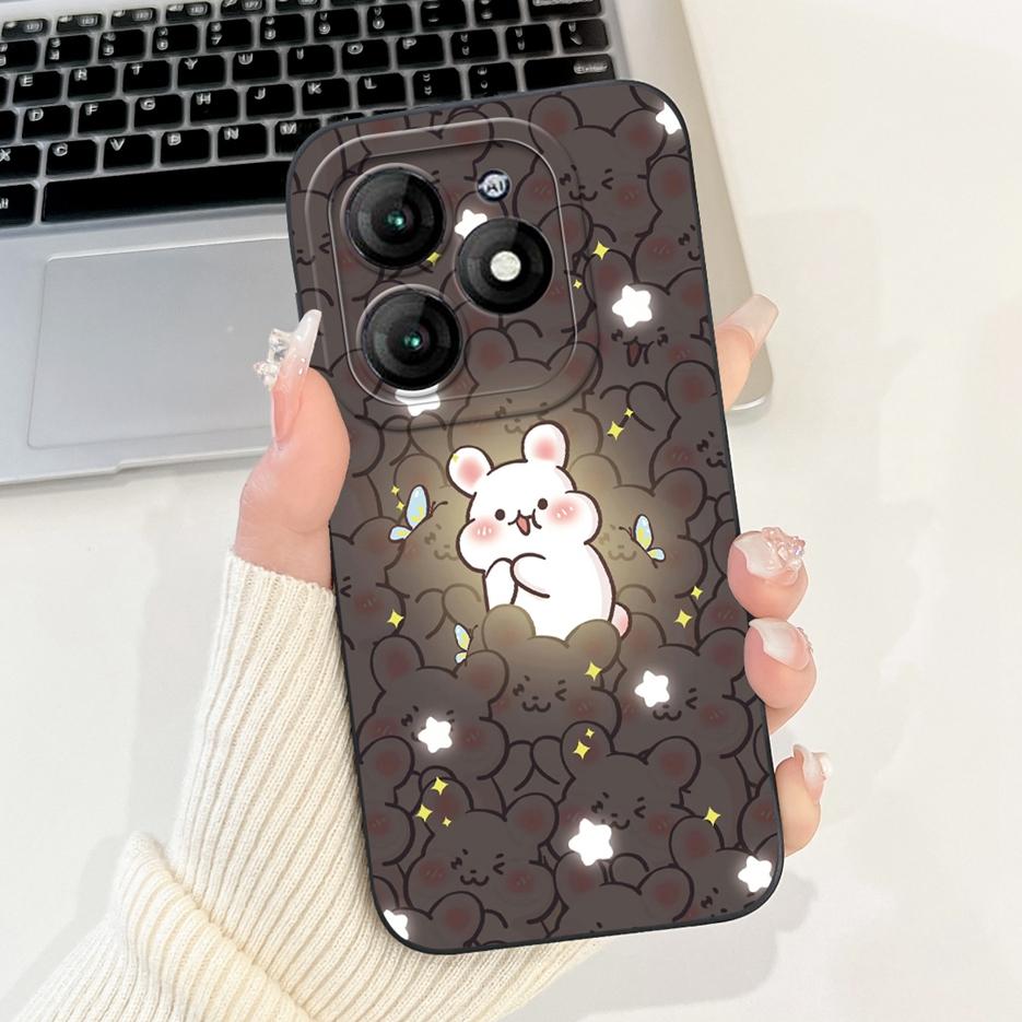 For Itel A70 Case A665L Cute Panda Cartoon Cover Soft Silicone Shockproof Phone Case Fopr Itel A70 A 70 ItelA70 Back Cover Shell