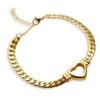 Luxury Hollow Heart Gold Color Stainless Steel Pendant Necklaces for Women Personality Wedding Bride Collar Jewelry Colorfast