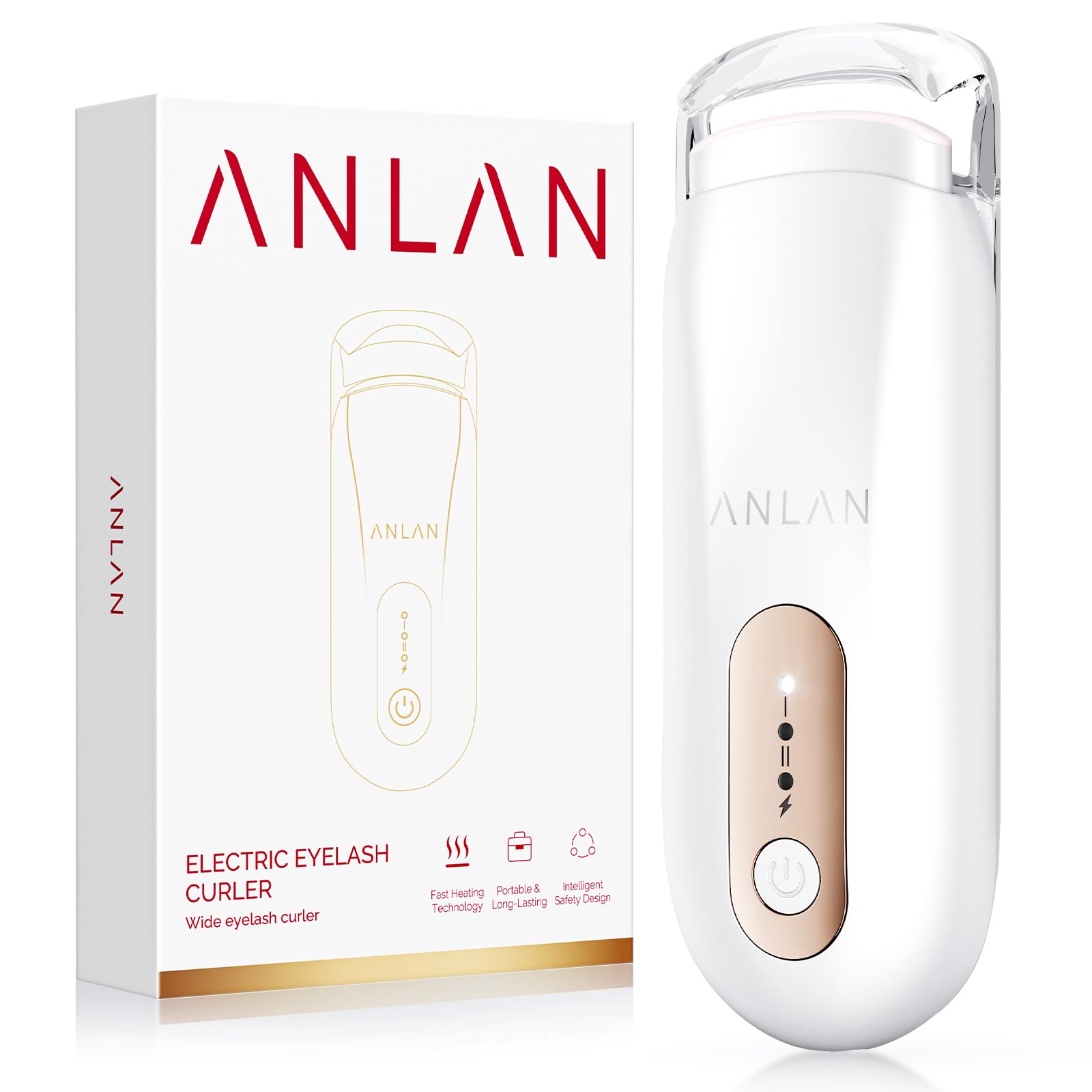 

ANLAN Heated Eyelash Clamp Not Suitable for Double Quick Heat 2 Temperature Burn Japanese Instruction Manual Gift Curler, Type, Eyelids, 10-Second белый