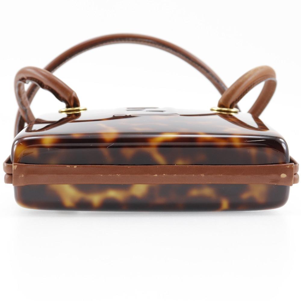 Fendi FF Handbag Party Bag Brown Plastic/leather Women Used