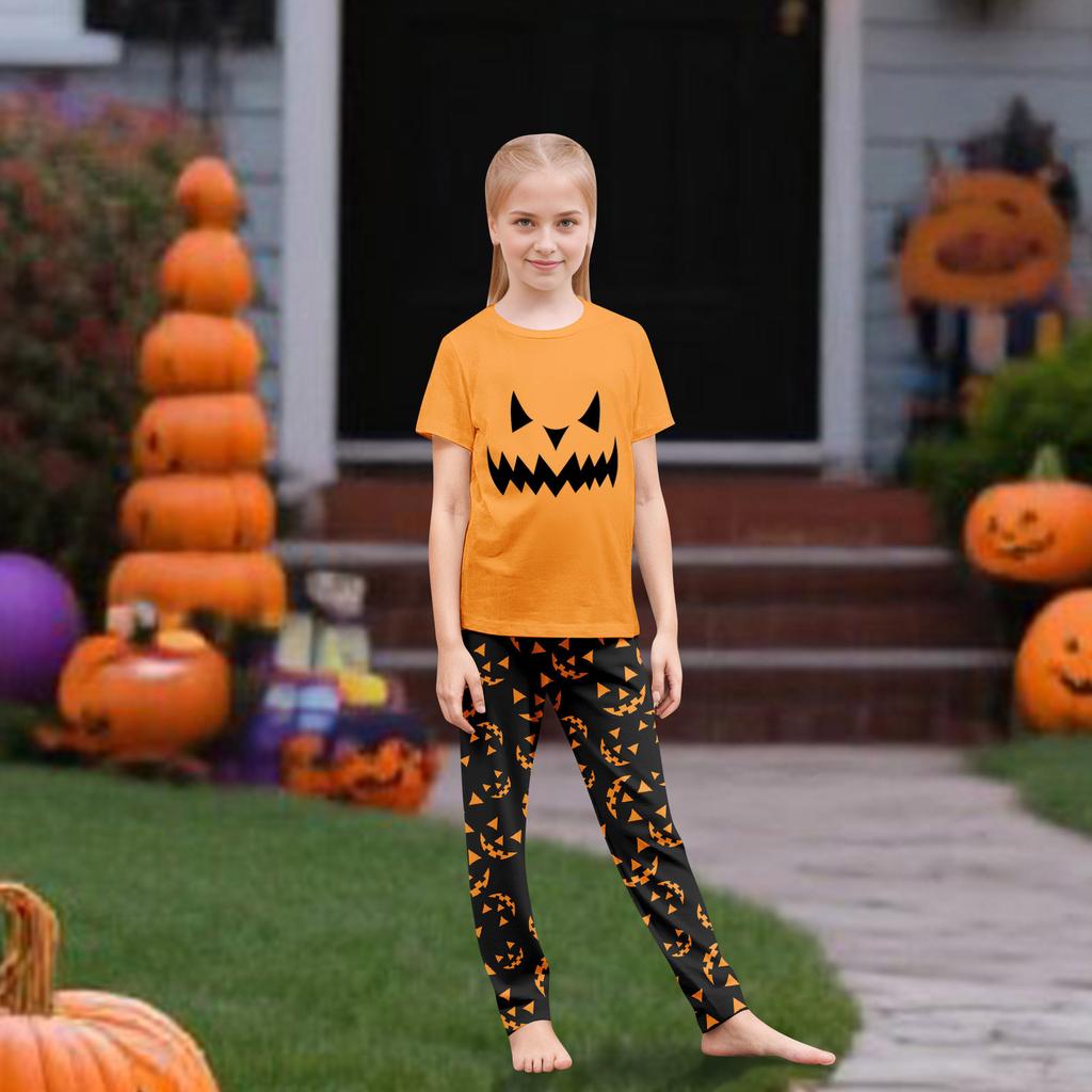 Süßes Familien-Pyjama-Set, Hauskleidung, Familien-Set Kurzarm-Oberteil Hose Set