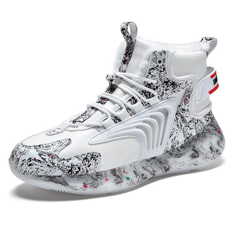 

Мужские зимние высокие баскетбольные и беговые кроссовки с амортизацией Popcorn 43 белый
