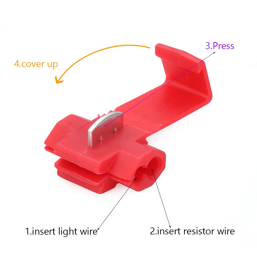 50W 6 Ohm Load Resistor LED Error Wiring Resistance Headlight Load Resistor Turn Signal Fog Lamps Decode Auto Interior Cable