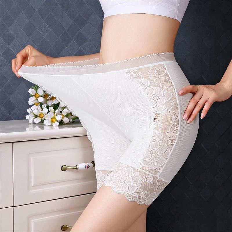 Plus Size Safety Short Pants Women Seamless Under Skirt Boxers for Women Sexy Lace Anti Chafing Boyshort Panties Underwear