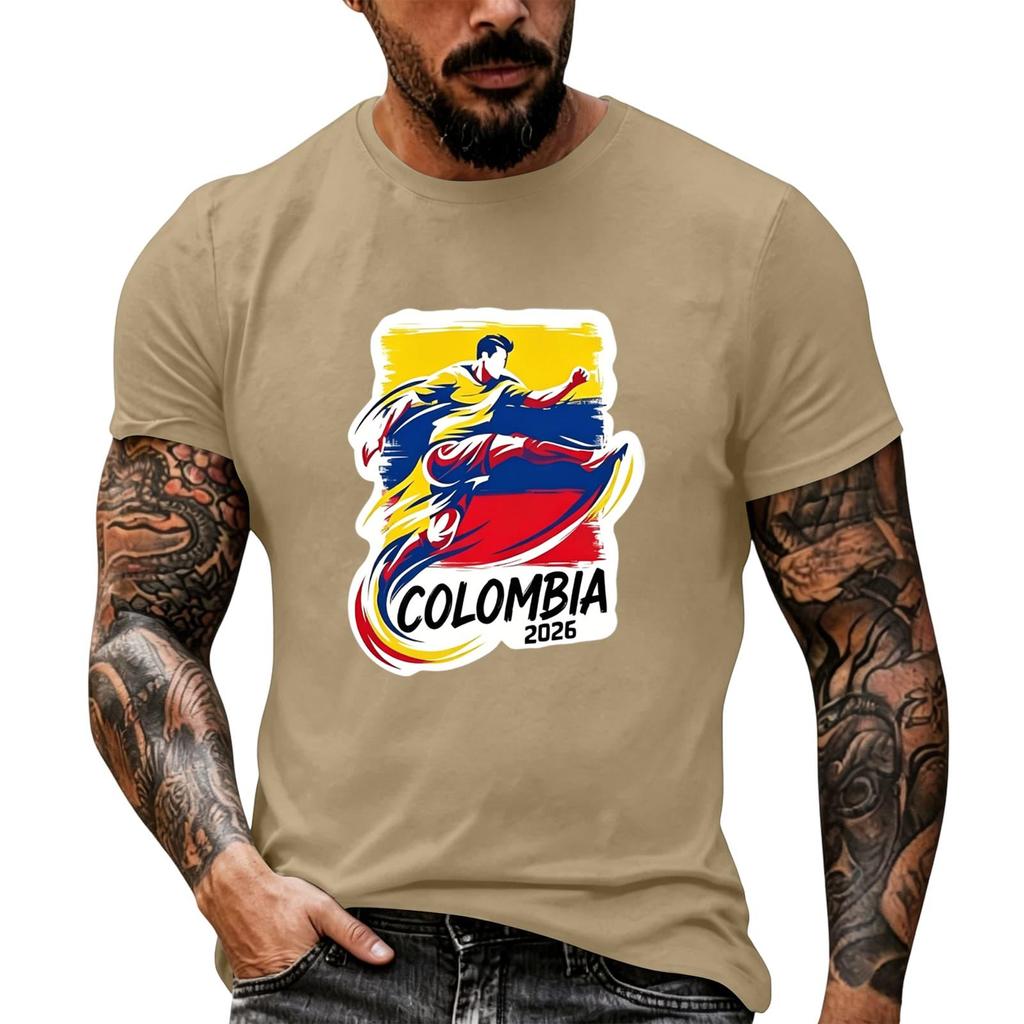 Men's Short Sleeve Graphic T Shirt Casual Crew Neck Cotton Tee Lightweight Comfortable Fit for Everyday Wear
