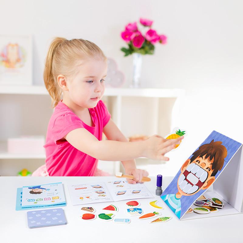 Dental Protection Games For Kids Teeth Habit Cultivation Puzzle Hand-Eye Coordination Early Education Dentist Enlightenment Toys
