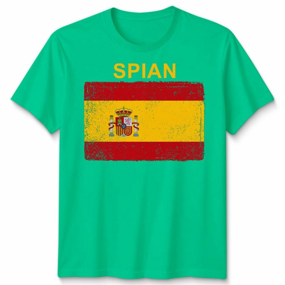 Spain Spanish Day Unisex T Shirts Grunge Flag Country Gift Football Novelty