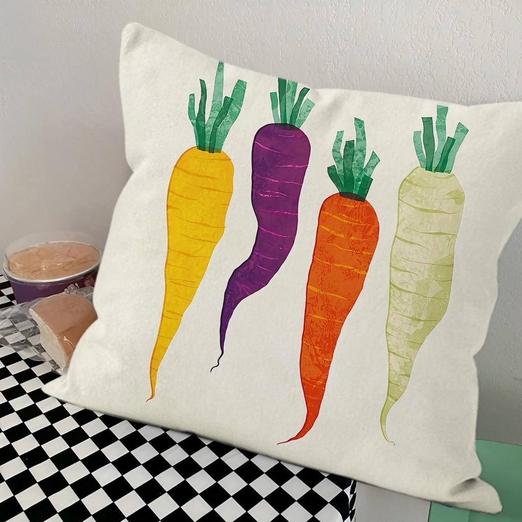 Fresh Fruit and Vegetable Digital Printing Pillowcase Sofa Living Room Cushion Cover Bedroom Bedside Natural Wind Pillow Cover