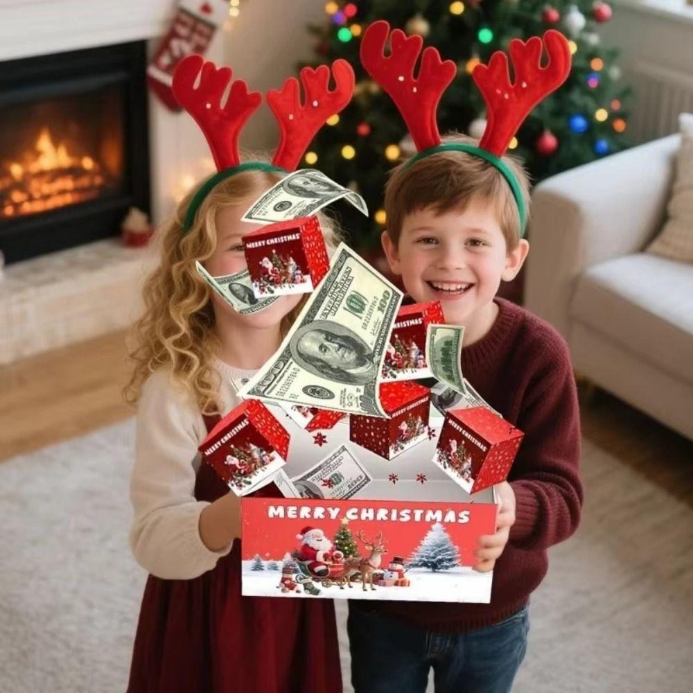 Folding Christmas Surprise Gift Box Bouncing DIY Assembly Money Pull-Out Box Pop-Up Popup Explosion Gift Boxes New Year Party