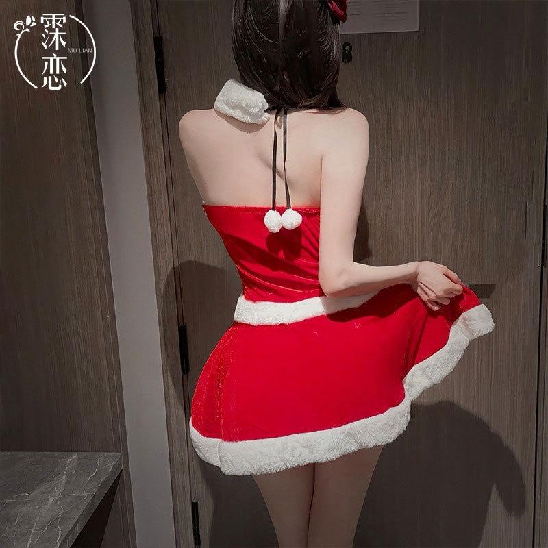 Fun Underwear Christmas Day Mood Dress Cute Plush Sexy Nightclub Suspender Skirt Slim New Suit