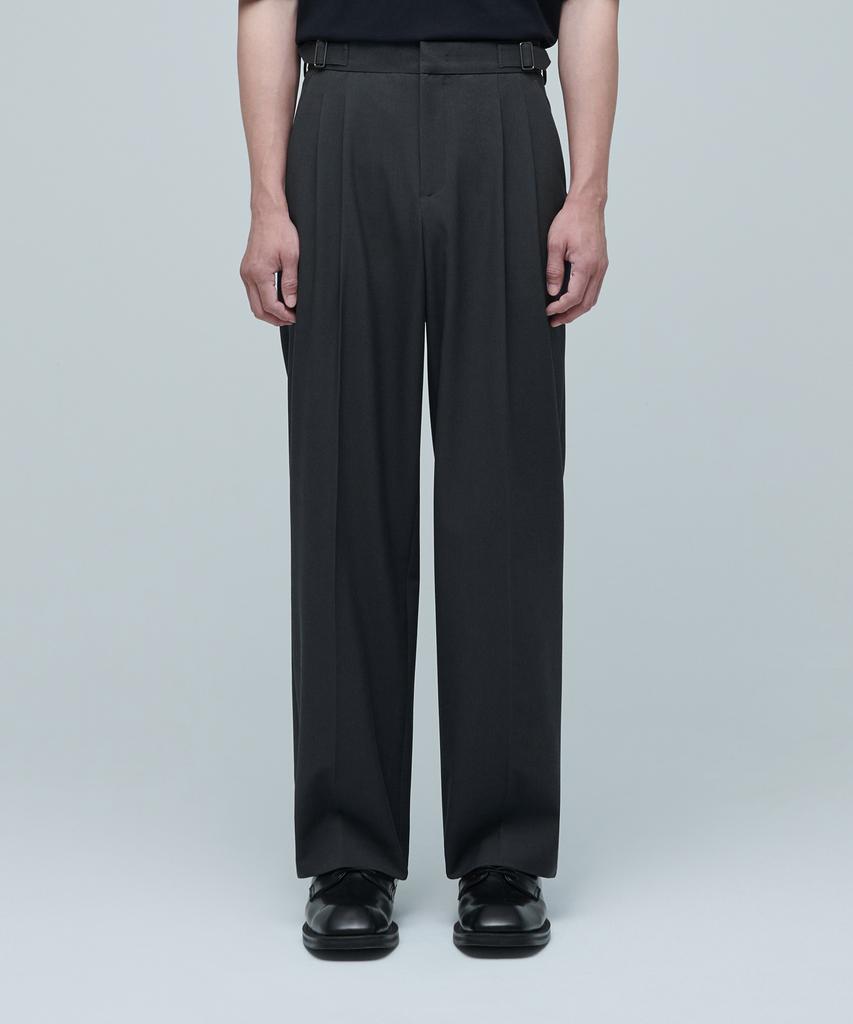MUSINSA STANDARD Side Adjust Two-Tuck Wide Slacks [Gray]