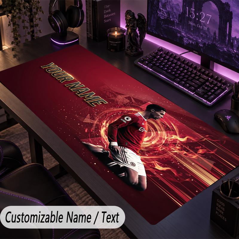 Large Mouse PadCristiano Ronaldo Custom Name Text Personalized Desk Mat Non Slip Gaming Pad