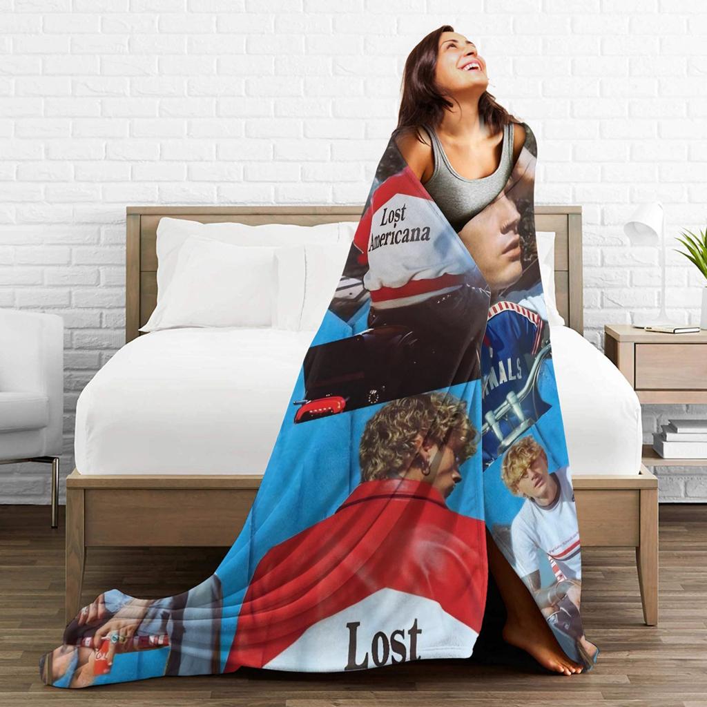 Manta MGK Lost Americana Tour 2025-2026 Múltiples Tamaños Suave y Ligera Mantas de Tiro para Sofá Sillón y Cama