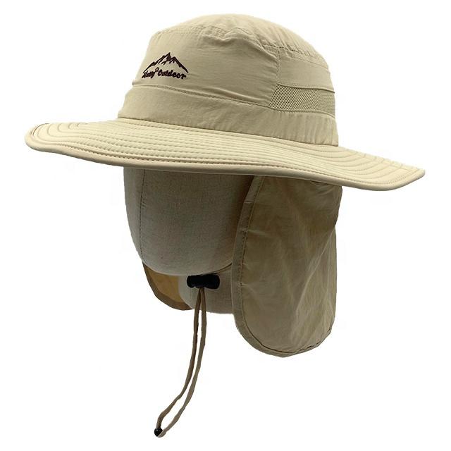Cappello da Pesca da Esterno 100% Poliestere di Alta Qualità con Protezione UV, Cappello a Secchiello Traspirante in Rete con Ampia Visiera e Protezione per il Collo
