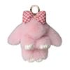 Plush Bunny Keychain Furry Faux Fur Rabbit Pendant Key Chain Soft Animal Keyring Accessory for Women Purse Backpack Decor