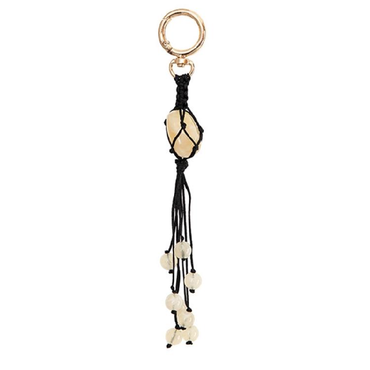 Elegant Handwoven Rope Pendant Featuring Natural Stones Adds Art Supplies and Nature To Your Space Saving Designs