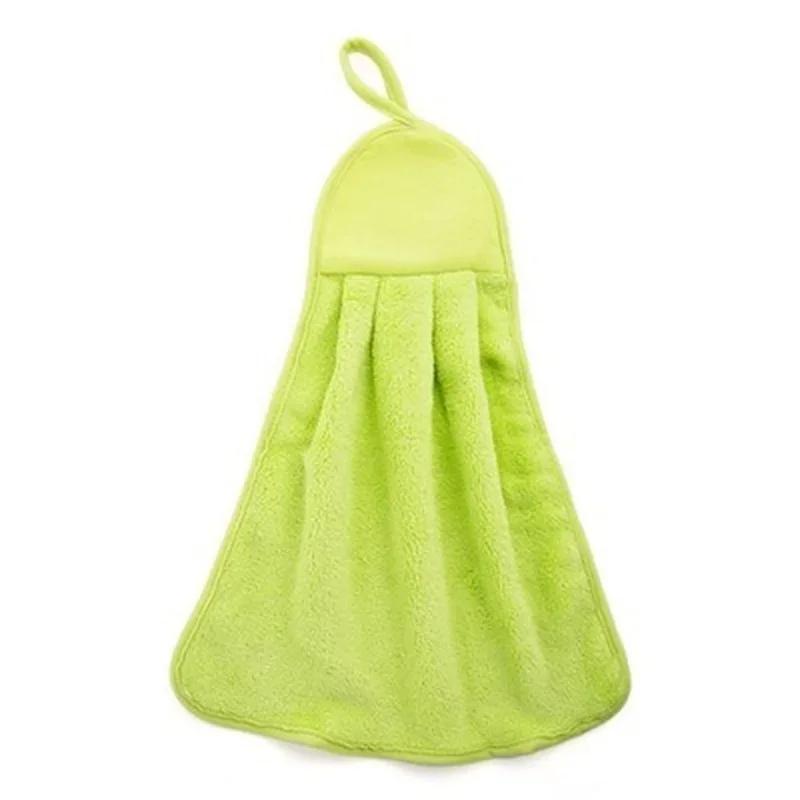 

Hand Towel Soft Chenille Hand Towel Super Absorbent Hanging Wipes Cloth Plush Sponge Microfiber Towels Bathroom Kitchen Supplies зелёный