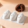 Stampo in Silicone per Torta 3 Cavità Forma di Mandorla Stampo da Forno Riutilizzabile Mousse al Cioccolato Dessert Budino Stampini per Gelato