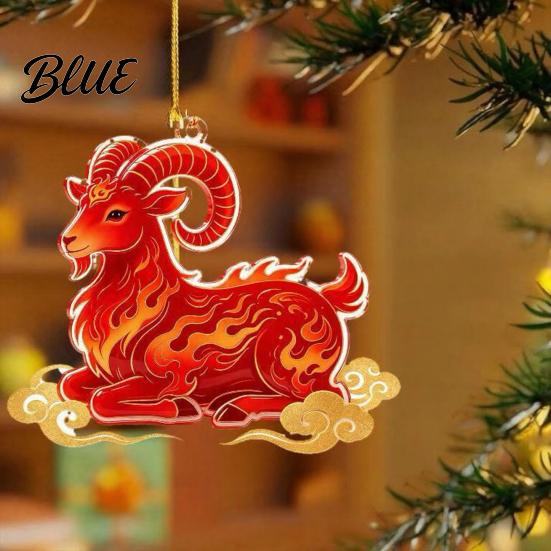 Decorative Hanging Charms Goat Christmas Tree Pendant Durable Acrylic Ornament Not Easy Ornament to Fade for Holiday And Car Decoration Collectibles