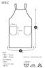 PRISM UNIFORM H-Shaped Apron, Shoulder Strap, Wrinkle-Resistant, Solid Color, Simple Design, Stylish, with Pockets, Cafe Apron for Nursery School