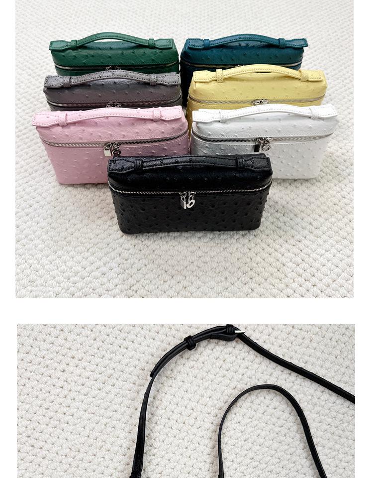 High-End Versatile Ostrich Pattern Leather Shoulder and Cross-Body Women's Handbag