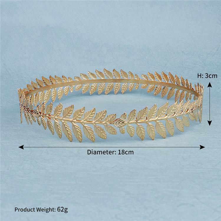 Gold Plated Vintage Olive Leaf Tiaras Baroque Bridal Wedding Crown Hair Accessories золотой