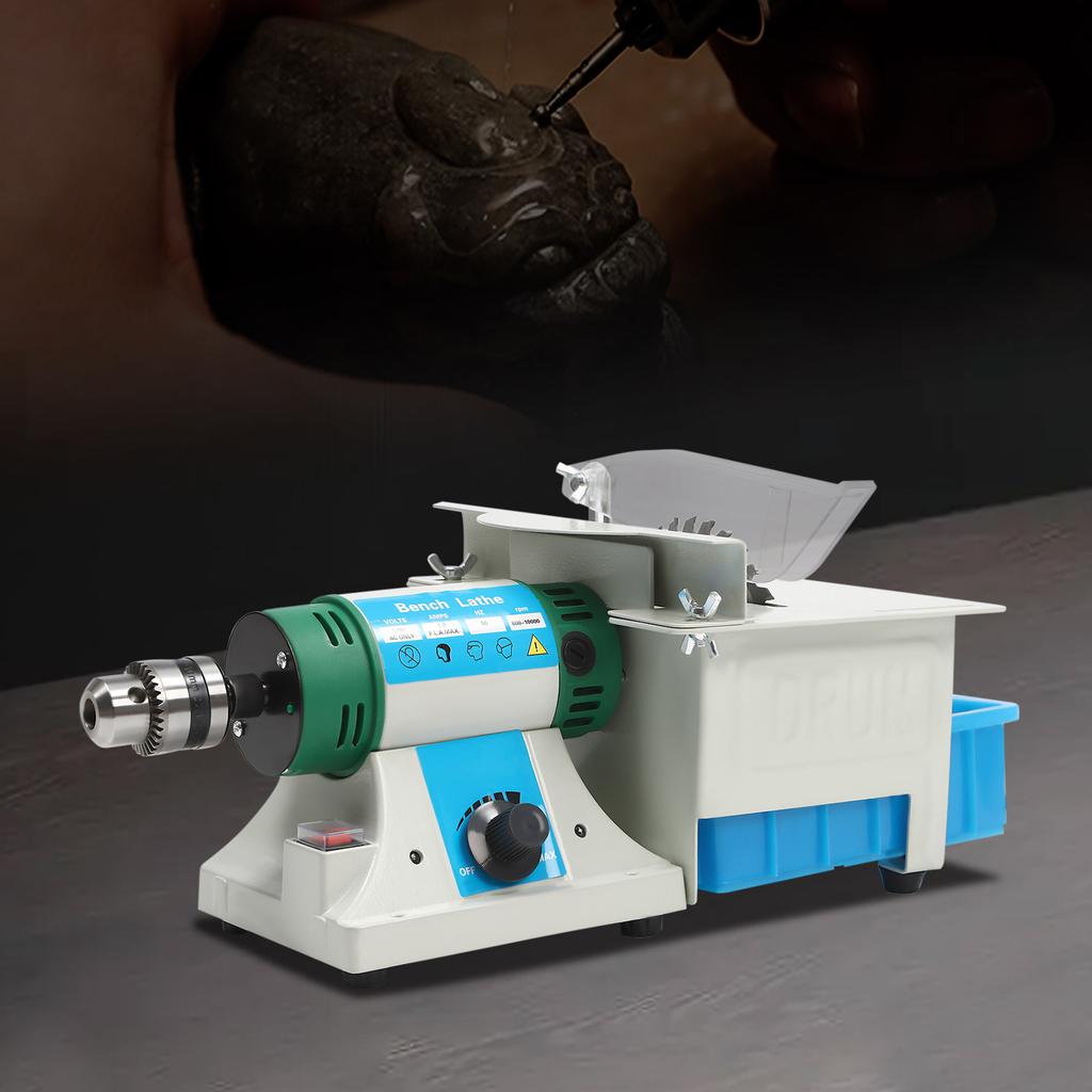 750W 110V Powerful Multi-Function Table Saw & Jewelry Polishing Machine, Bench Buffer Grinder for Gem Cutting, Rock Polishing