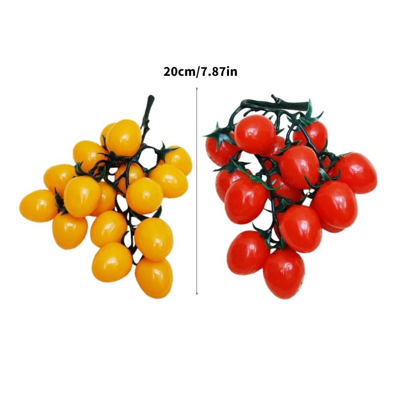 Mini Grappe de Tomates en Plastique Accessoires Alimentaires Artificiels Pour Photographie Styling Jouet Cuisine pour Enfants