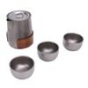 Travel Teapot Set Ti Alloy Portable Small Tea Pot with Removable Infuser 3 Cups and Storage Bag for Outdoor Picnic Camping