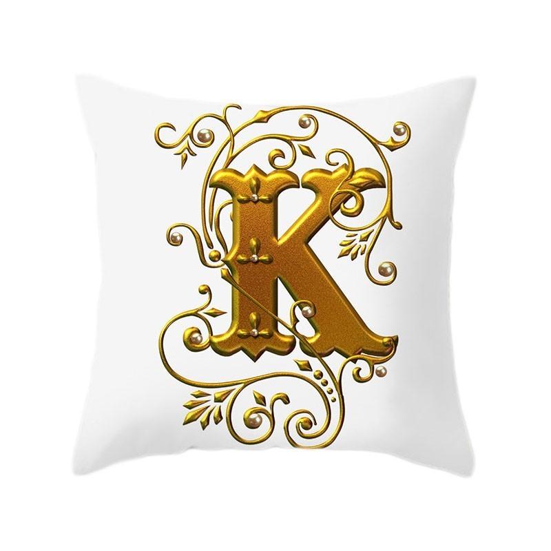 45x45cm Gold 26 English Letters Luxury Decorative Pillowcase Sofa Seat Cushion Cover Wedding Party Home Decor Hold Pillowcase