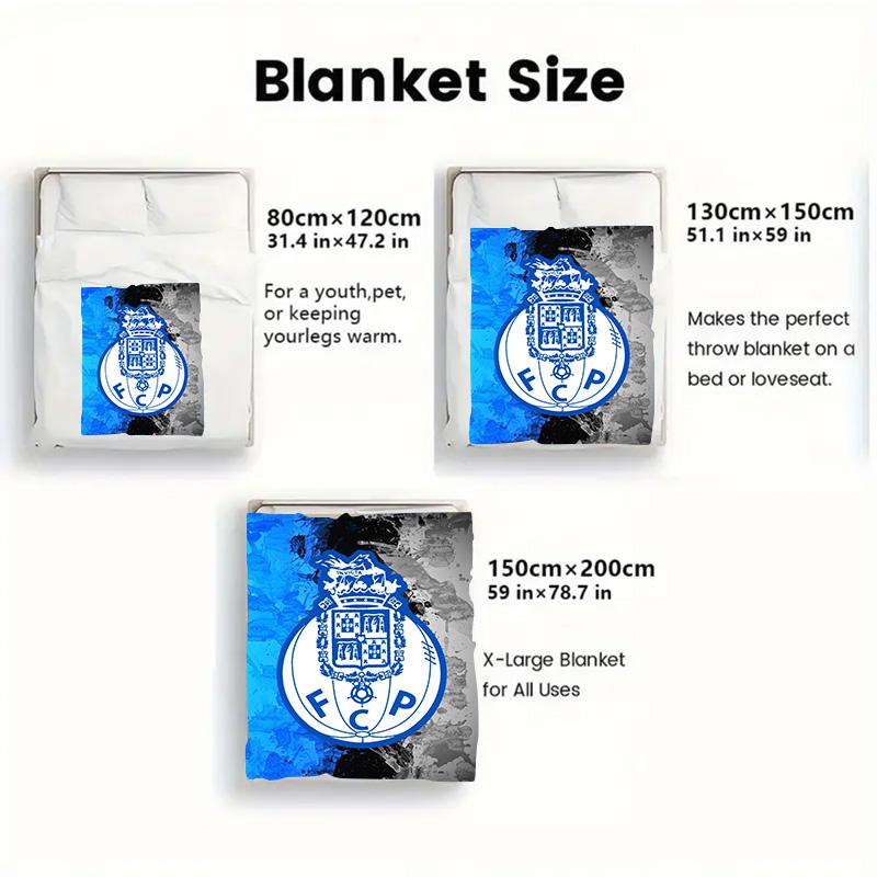 FC Porto 2D Flat Pattern Flannel Blanket High Quality All Seasons Warmth and Comfort Perfect for Christmas Gifts.PMT0914251
