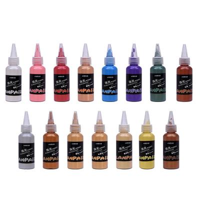 Pearlescent Acrylic Paint 50ml Metallic Colors Bottled Gold Silver Copper Pigment Waterproof Glass Stone Fabric Wall Painting