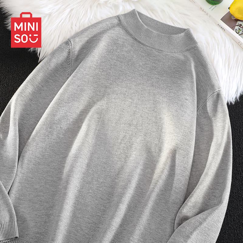 

MINISO Men s Knitted Half-High Neck Sweater XL