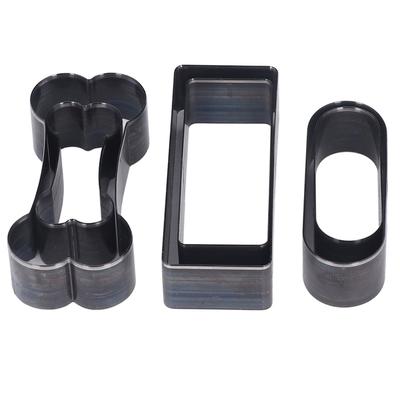 6 STK Schneidformen Set Lederhandwerk Stanze Hohlschneider Werkzeug Rechteck Oval Knochenform