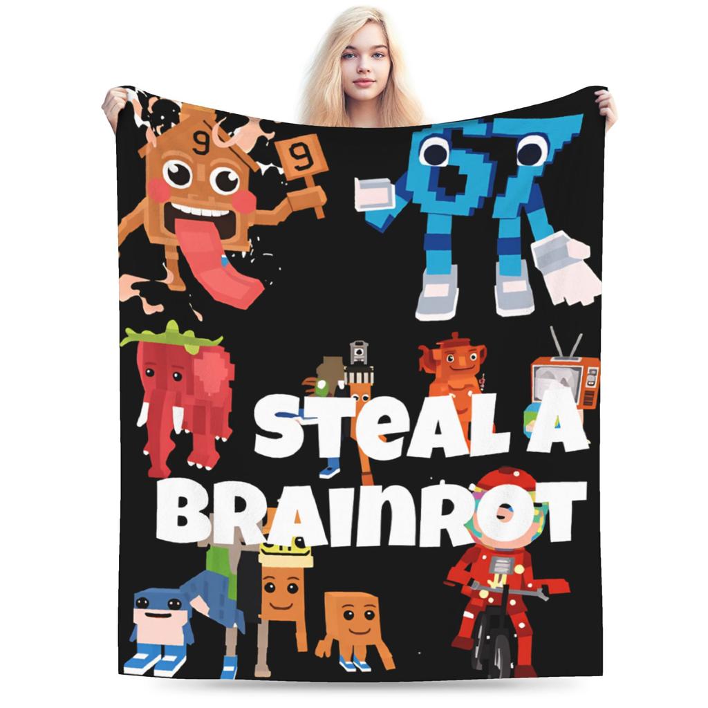 Kids Meme 67 Six Seven 6 7 Italian Brainrot Super Soft Blankets  Kids Plush Throw Blanket Print Flannel Bedspread Sofa Bed Cover