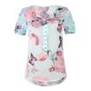Stylish Floral Short Sleeve Ladies Chiffon Blouse For Casual Everyday Wear