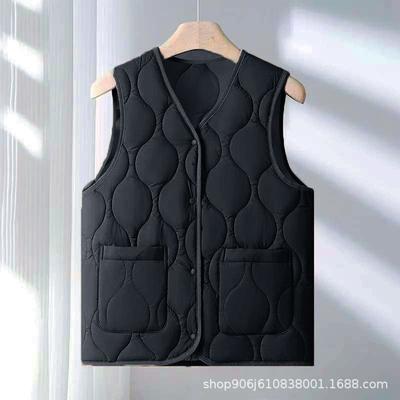 Gilet en coton duvet de haute qualité pour femmes automne et hiver chaud col montant sans manches gilet de mode veste d'extérieur