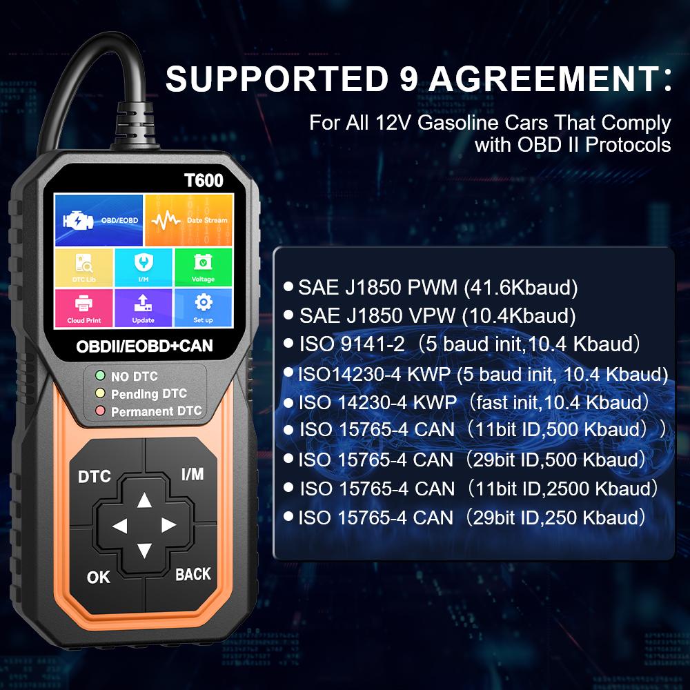 T600 Instrument de Diagnostic Auto Auto Scanner OBDII Cititor de Coduri BD2 Funcționează Pentru Toate Mașinile Șterge/Șterge Coduri YM109 YM119 Multilingv