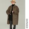 DONEED Women's Retro Wool-Blend Quilted Down Mid-Length Coat